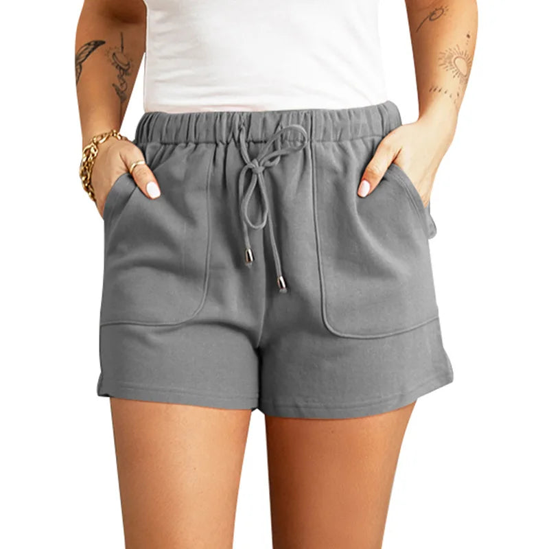 Casual high waist straight shorts