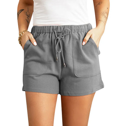 Casual high waist straight shorts