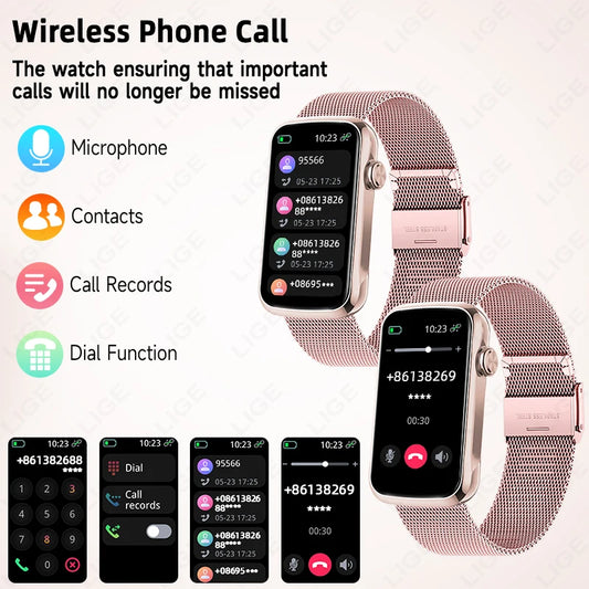 1.47'' Smart Bracelet Heart Rate Step Count Sport Fitness Health Monitor Waterproof Smartwatch