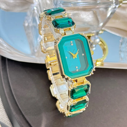 Rhinestone chain rectangular color case rhinesto watch
