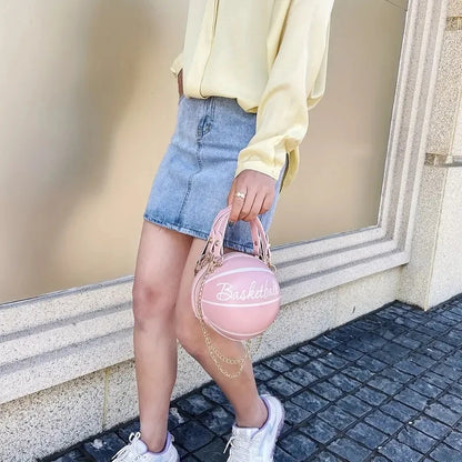 DANA PU Leather Chain Basketball Bag