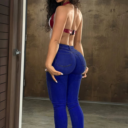 Butt Lifting Slim Fit Denim High Waist Ultra Thin Street Style Sexy Jeans