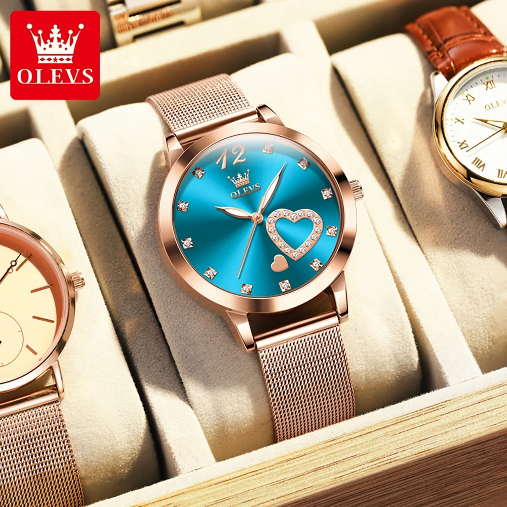 Quartz Stainless steel "Love" Dial Elegant Waterproof Luminous Quartz Watch