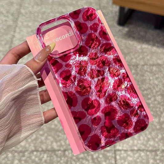 Perforated Vortex Shell IND Pink Leopard Print Case iPhone Cover