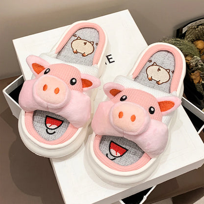 Cute Cartoon Lovely Animals Bedroom Cotton Home Indoor Thick Sole Slippers