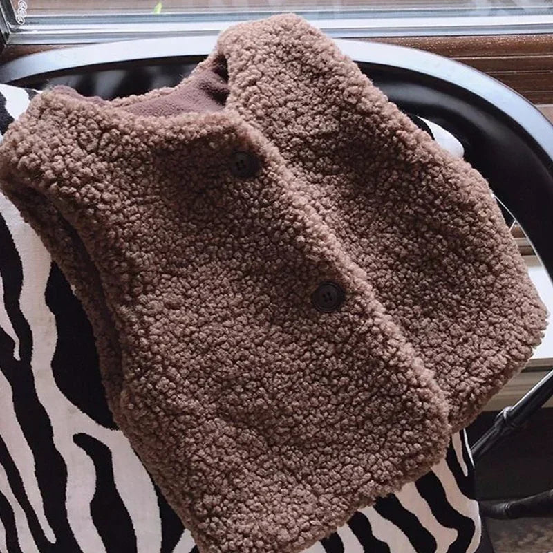 Autumn Winter Baby Plus Velvet Waistcoat Teddy Hair Coat
