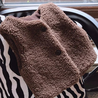 Autumn Winter Baby Plus Velvet Waistcoat Teddy Hair Coat