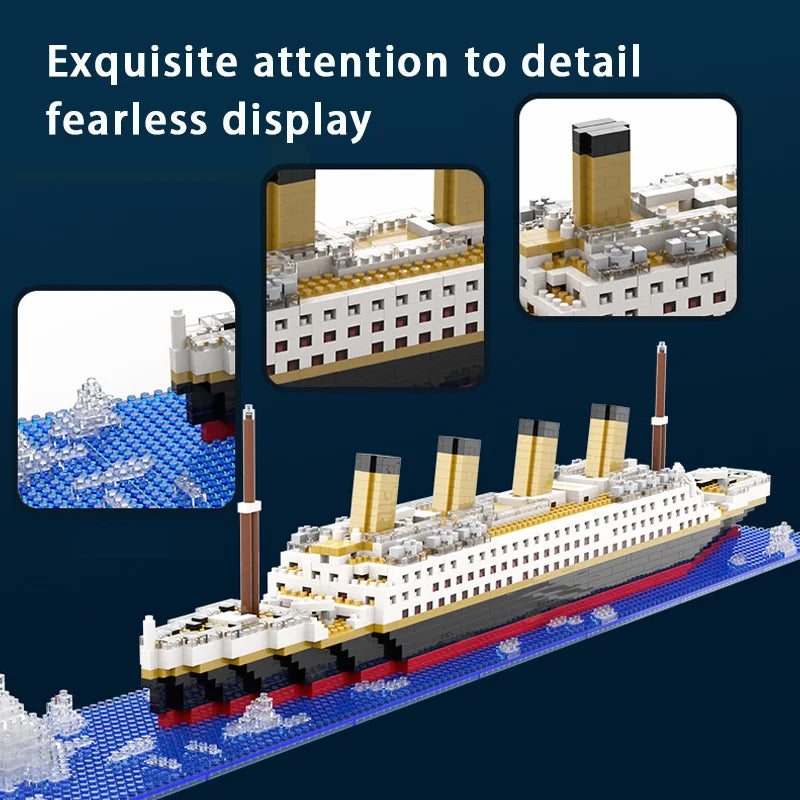 Micro particle building block assembly toy Titanic toy