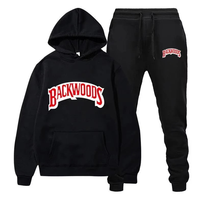 Winter Fleece Red Hoodies Black Casual Jogger Suit Tracksuit Sweatshirt Pullover