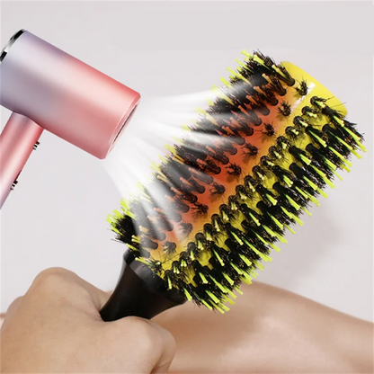 1/6pcs Yellow Boar Bristle Hair Comb Professional Round Hair Brush Curling Combs