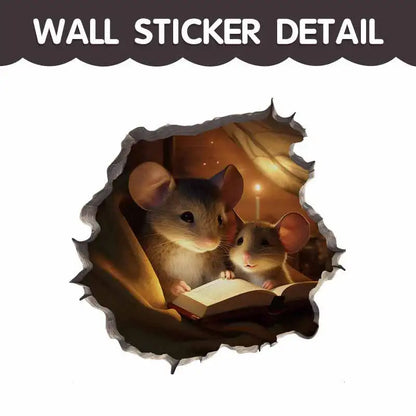 Cartoon Cute Little Mouse Hole Wall Stickers