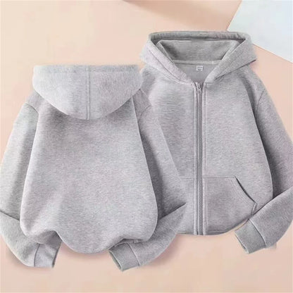 Zipper Style Hoodies Coat  Age 3-12 Kids Kawaii Sweatshirt