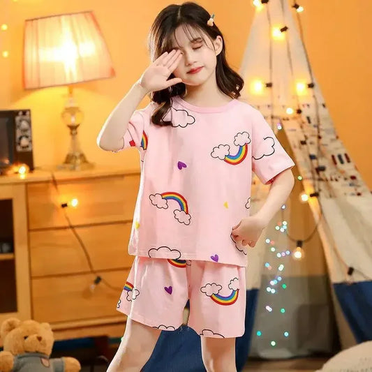 New Teens Baby Girl Cotton Pajamas Sets