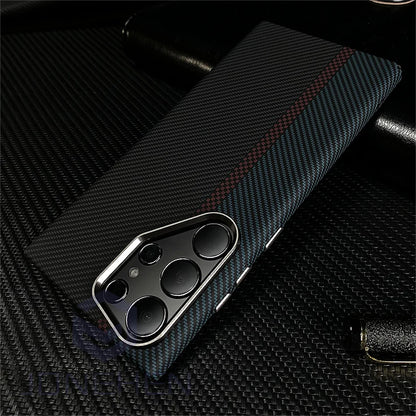 Ultra Slim Carbon Fiber Pattern Mganetic Samsung Cover