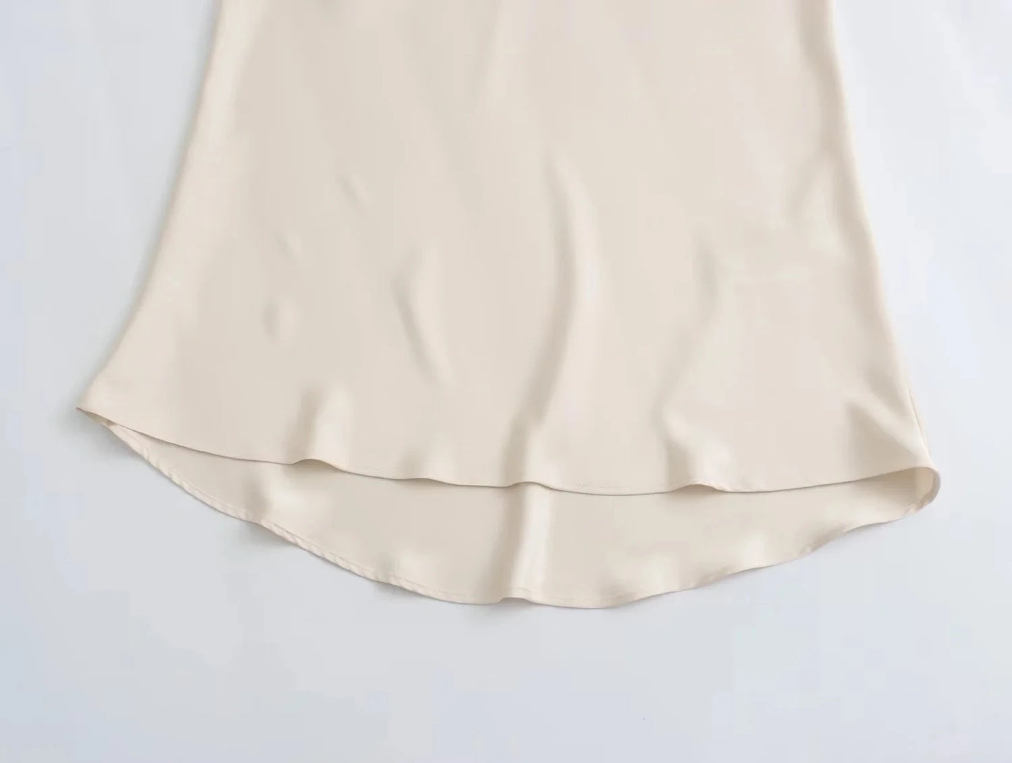 Faldas largas informales de satén de talle alto