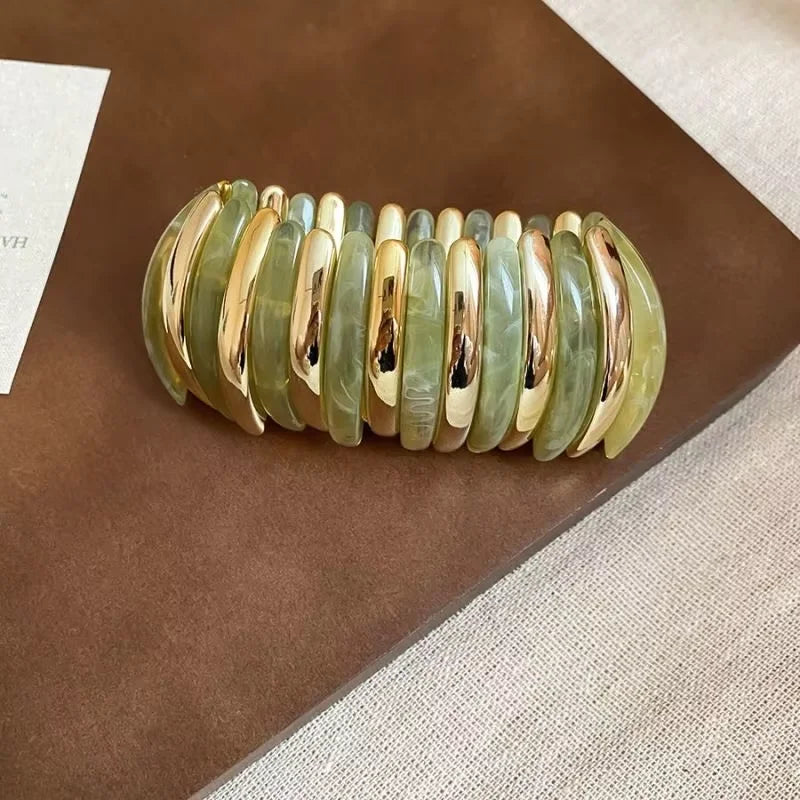 Vintage Acrylic Cuff Irregular Geometric Wide Bangles Bracelets