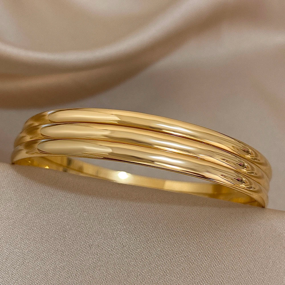DANA 18K Gold Stainless Steel Bangle Bracelet