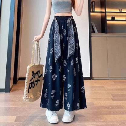 Retro Comfortable Pants Printed Thin Office Pants