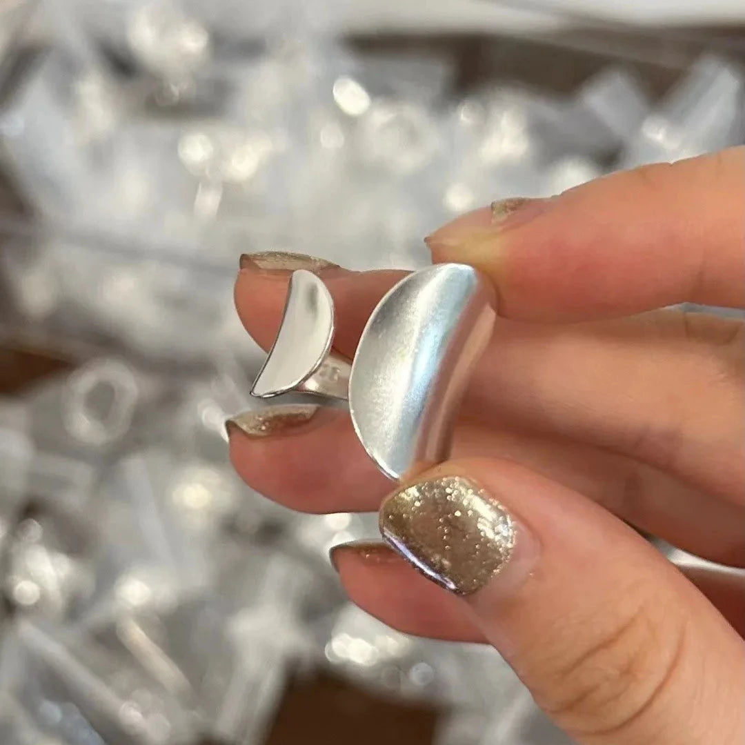 Sam Panda 925 Sterling Silver Simple Vintage Big Ball Ring