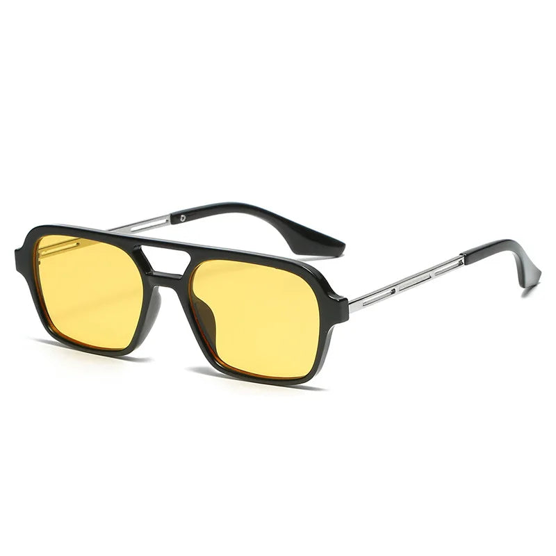 Square Small Frame Double Beam Sunglasses