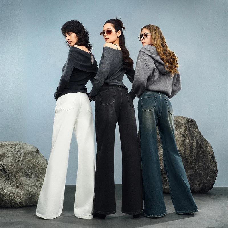 Denim Autumn New Retro Lycra Micro Flare Pant Jeans