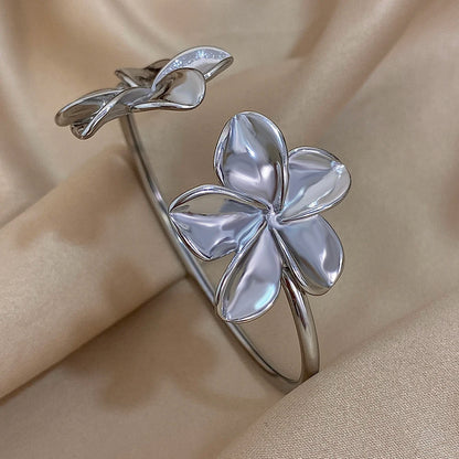 DANA Stainless Steel Flower Cuff Bracelet
