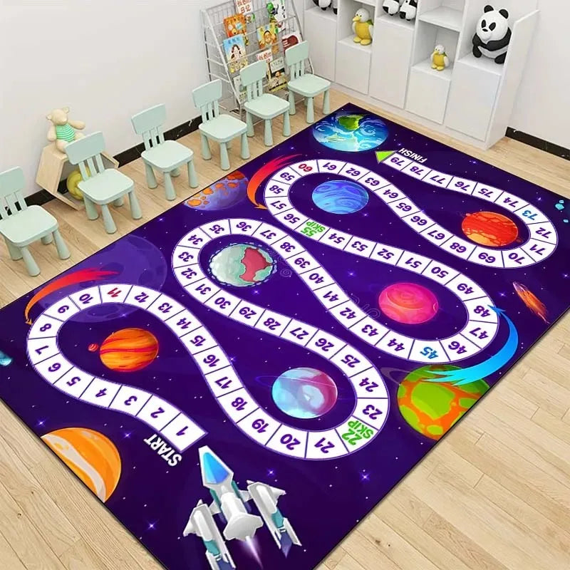 Snakes and Ladders Game Pattern Carpet Floor Mat