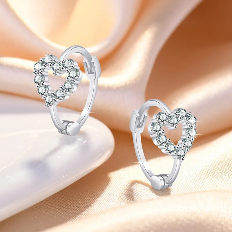 925 Sterling Silver Zircon Buckle Earrings