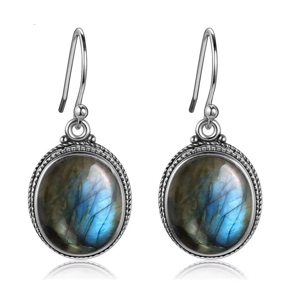 925 Sterling Silver Natural Labradorite Earrings