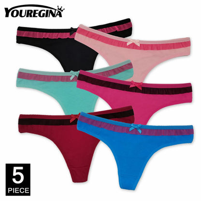 Sexy Thong Cotton G Strings Panties Dot Star Underpants 5 pcs/lot