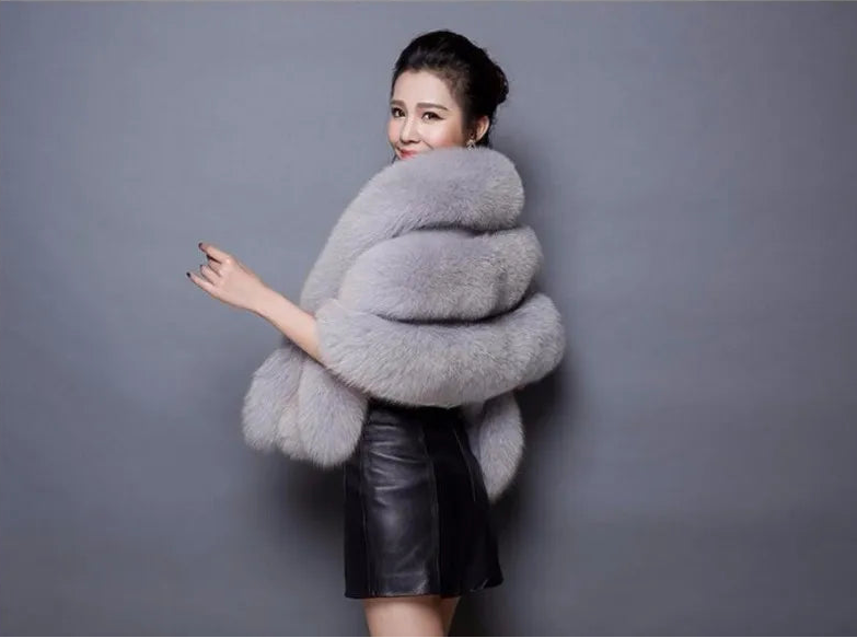 Faux Fur Soft Thick Bridal Wrap Shawl