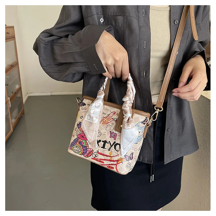 Painted Graffiti Artistic Crossbody Adjustable Shoulder Strap Bag