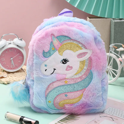 Cartoon School Book Bag Cute 3D Fur Backpacks