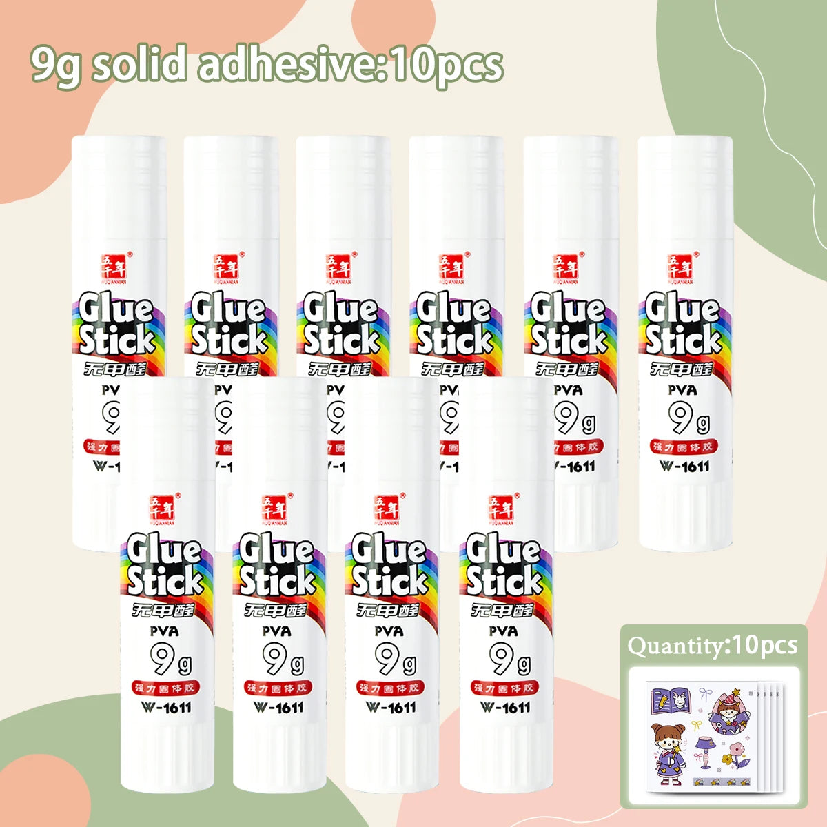 3/6PCS Student Office Stick Long Lasting Smooth Handmade Art Glue