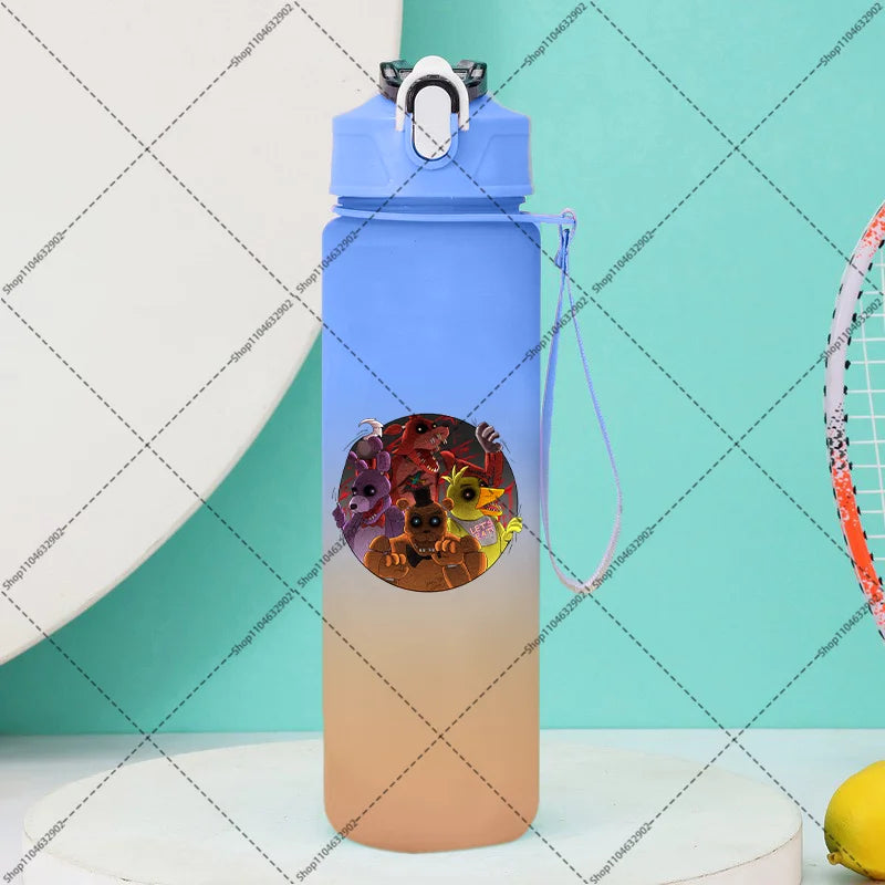 750ml FNAF Water Bottle with Straw Five Nights At Freddys Cartoon Anime