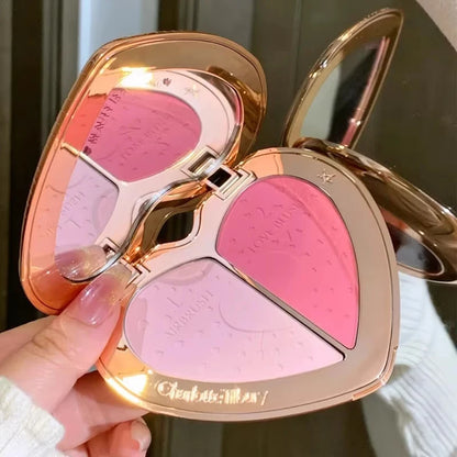 Charlotte Tilbury CT Two-color Heart-shaped Blusher Naturally High-gloss Liquid Powder Set Brightening Pearlescent Glow Powder