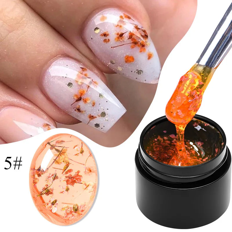 Pink Dried Flower Gel Nail Polish