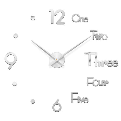 Large Wall 3D DIY Quartz Acrylic Mirror Stickers Clocks