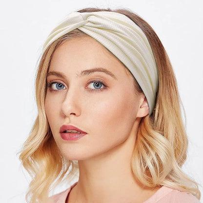 Silky Threaded Fabric Twist Headband