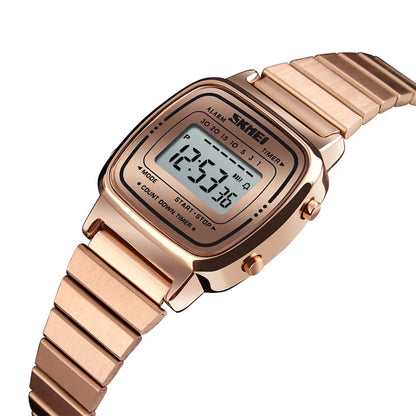 Bracelet Luxury Stainless Steel Strap Waterproof Digital Chronograph Wristwatch