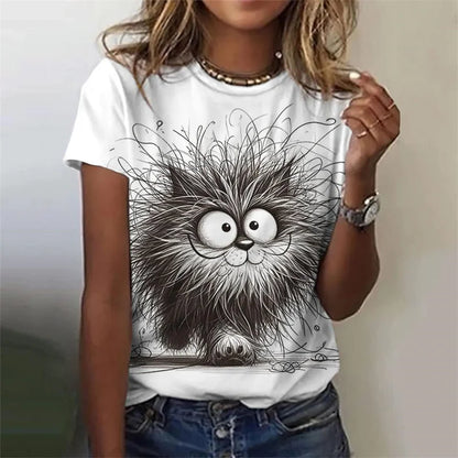 3D Rabbit Short Sleeves Casual Oversize T-Shirts