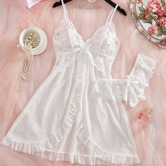Cute Sweet Sleeveless Halter Short Sets V-Neck Pajama Sets