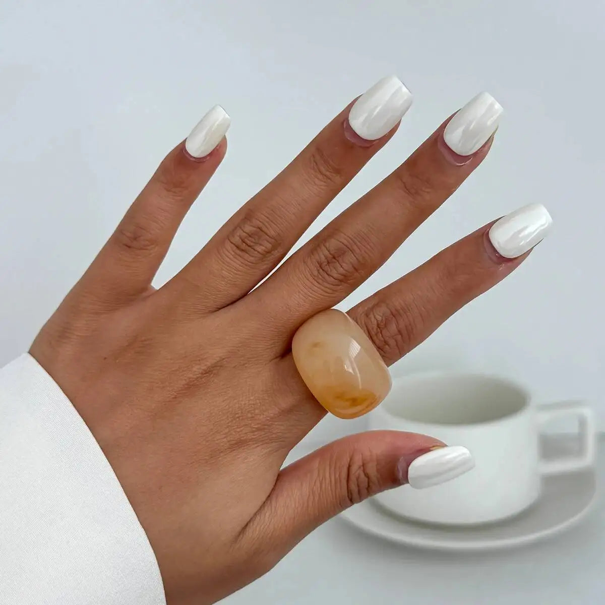 Y2K Korean Resin Acrylic Trendy Round Big Kpop Finger Knuckle Rings
