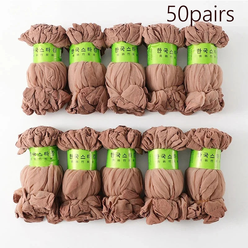 10-50Pairs Transparent Ultrathin Sexy Crystal Short Ankle Sock