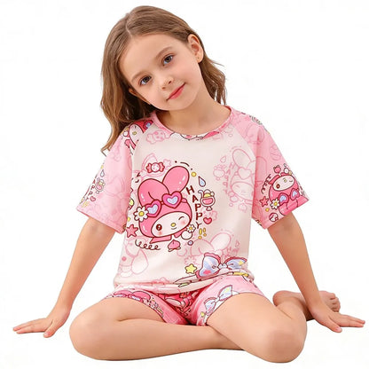 3 to 12 Years Girls Hello Kitty Cat Pajamas Sets