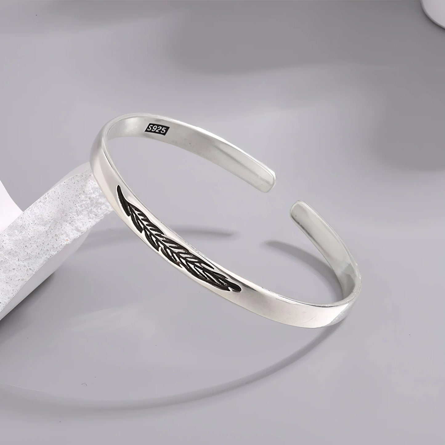 925 Sterling Silver Bangle Bracelet Set
