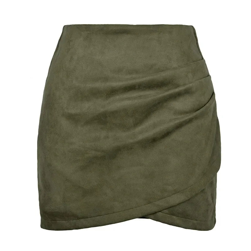 Sexy Slim Fit Suede Mini Skirt