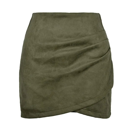 Sexy Slim Fit Suede Mini Skirt