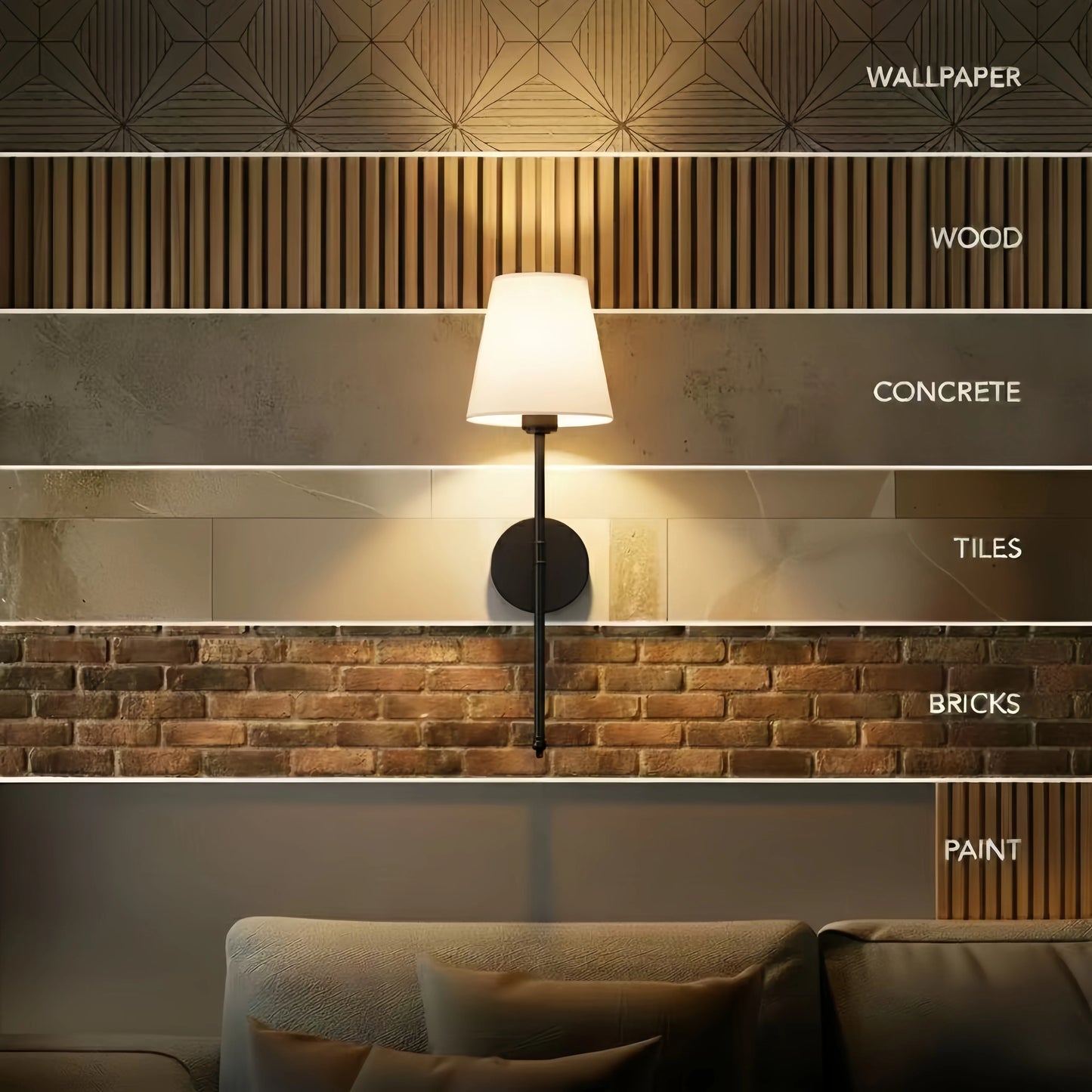 Wireless Battery Powered Wall Lamps Stick-On or Screw Mount