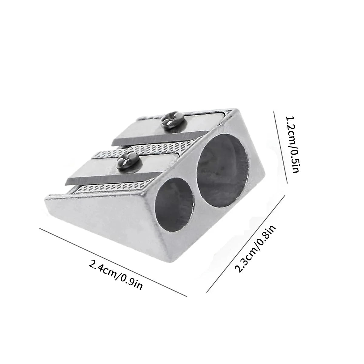 1/10/20Pcs Silver Aluminum Alloy Pencil Sharpener 2-Hole